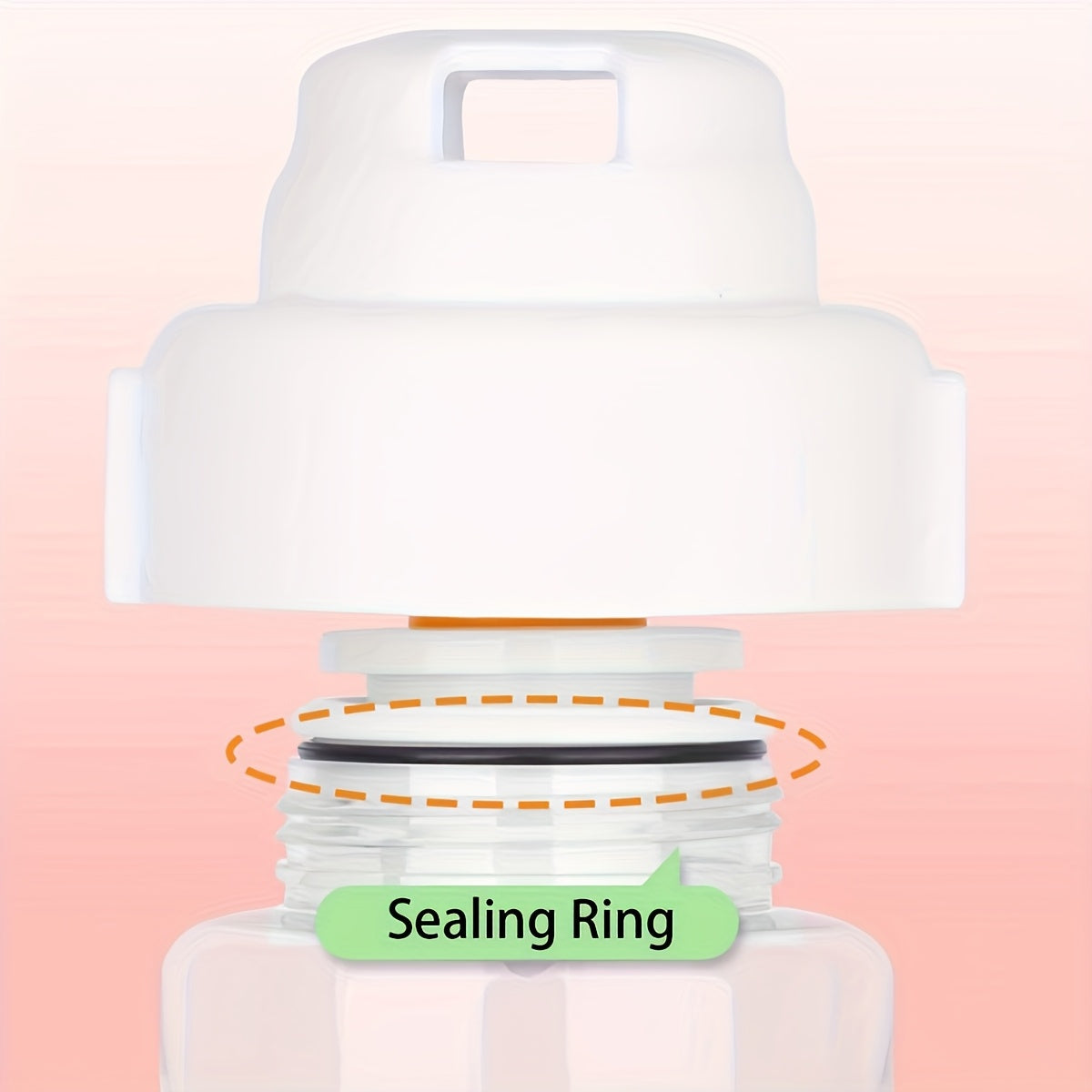 Close-up of the leak-proof sealing ring on the JMA portable dog water bottle