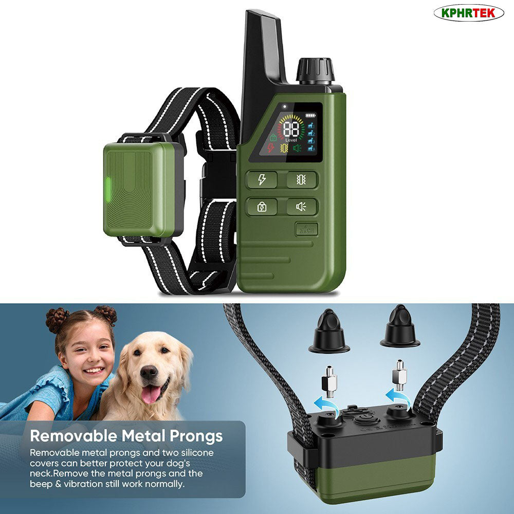JMA Pet Goods D800 dog training collar receiver with removable metal prongs and silicone covers