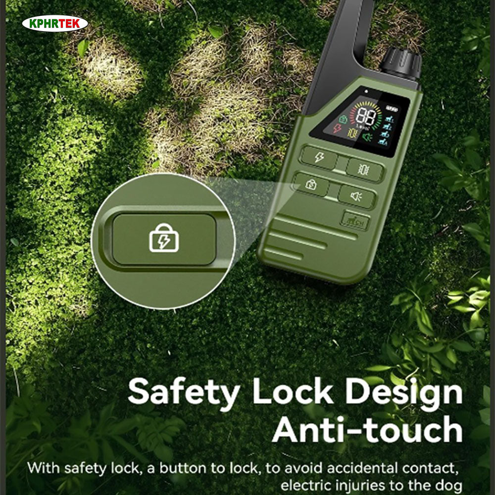 JMA Pet Goods D800 dog training collar remote with safety lock button to prevent accidental presses