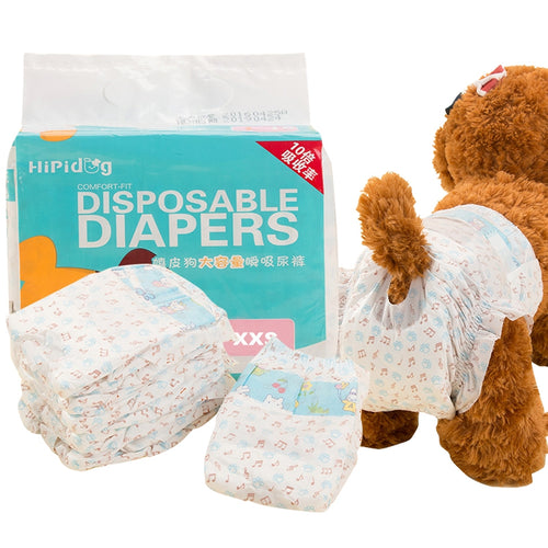 JMA Pet Goods disposable dog diapers pack with a small dog wearing a diaper