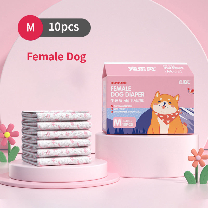 JMA Pet Goods female dog diapers 10 pack box size M