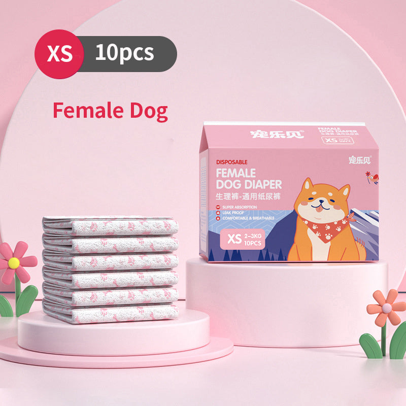 JMA Pet Goods female dog diapers 10 pack box size XS