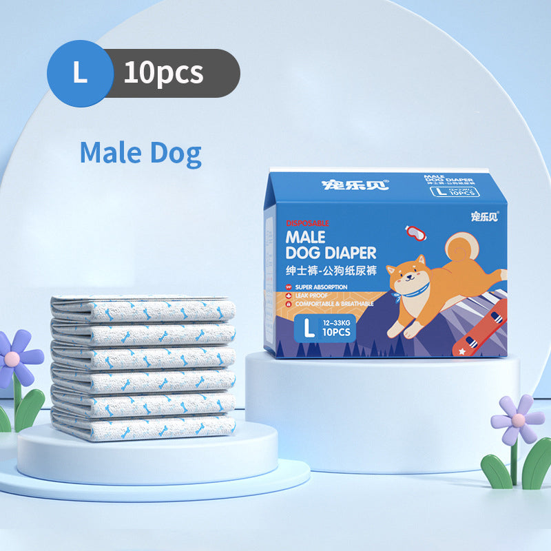 JMA Pet Goods male dog diapers 10 pack box size L
