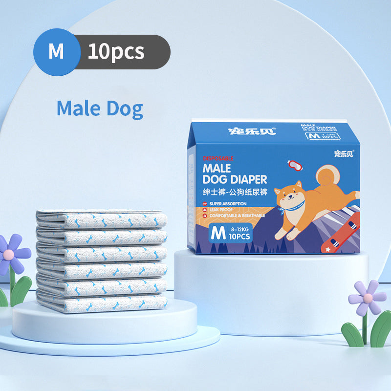 JMA Pet Goods male dog diapers 10 pack box size M