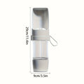 Grey JMA portable dog water bottle with food container, 11.4 in tall and 3.5 in wide